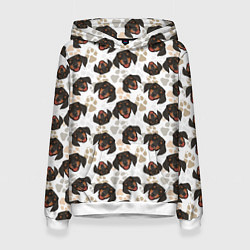 Толстовка-худи женская Такса Dachshund Dog, цвет: 3D-белый