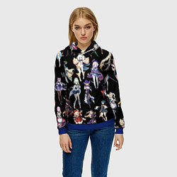 Толстовка-худи женская GENSHIN IMPACT ПЕРСОНАЖИ ИГРЫ HEROES, цвет: 3D-синий — фото 2