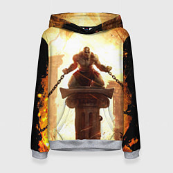 Толстовка-худи женская GOD OF WAR КРАТОС В ЦЕПЯХ, цвет: 3D-меланж