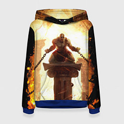 Толстовка-худи женская GOD OF WAR КРАТОС В ЦЕПЯХ, цвет: 3D-синий