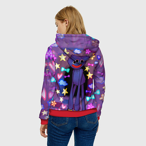 Женская толстовка POPPY PLAYTIME - МИЛЫЙ ХАГГИ ВАГГИ / 3D-Красный – фото 4