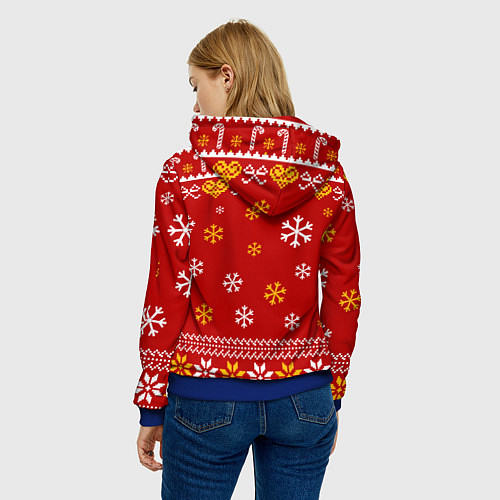 Женская толстовка Новогодний Гомер и Барт Симпсоны / 3D-Синий – фото 4