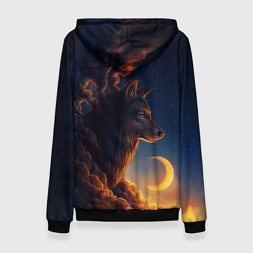 Женская толстовка Ночной Волк Night Wolf / 3D-Черный – фото 2