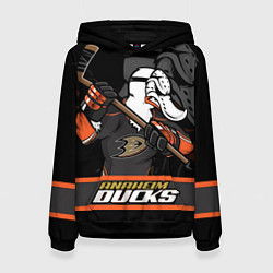 Толстовка-худи женская Анахайм Дакс, Anaheim Ducks, цвет: 3D-черный