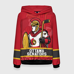 Толстовка-худи женская Оттава Сенаторз, Ottawa Senators, цвет: 3D-черный