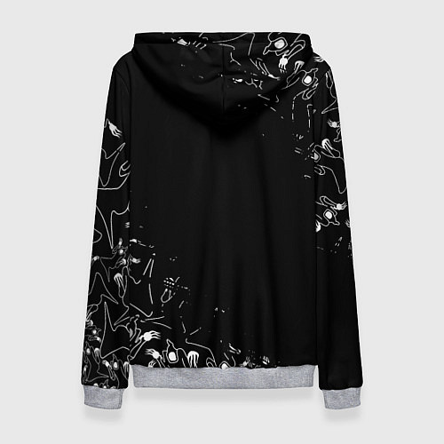 Женская толстовка KIZARU ПРИЗРАК ЛОГО БЕЛЫЙ / 3D-Меланж – фото 2