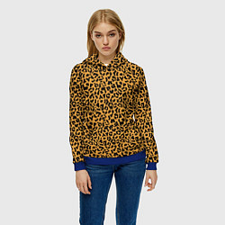 Толстовка-худи женская Леопард Leopard, цвет: 3D-синий — фото 2