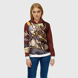 Толстовка-худи женская ДЕМОН АРАТАКИ ИТТО, цвет: 3D-белый — фото 2