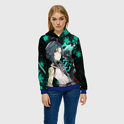 Толстовка-худи женская GENSHIN IMPACT СЯО НОВОГОДНИЙ, цвет: 3D-синий — фото 2