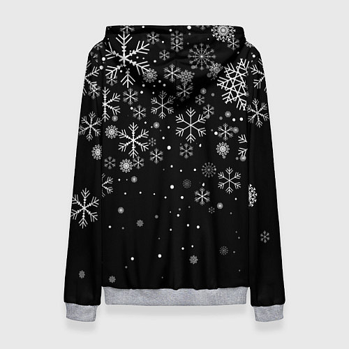 Женская толстовка Снежинки - С Новый год / 3D-Меланж – фото 2