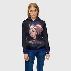 Толстовка-худи женская АКАЛИ BADDEST, цвет: 3D-синий — фото 2