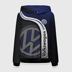 Толстовка-худи женская Volkswagen Фольксваген, цвет: 3D-черный