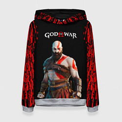 Толстовка-худи женская God of War красные разводы, цвет: 3D-меланж