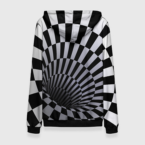 Женская толстовка Оптическая Иллюзия, черно-белая / 3D-Черный – фото 2