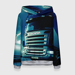 Толстовка-худи женская SCANIA Дальнобой 2022, цвет: 3D-меланж