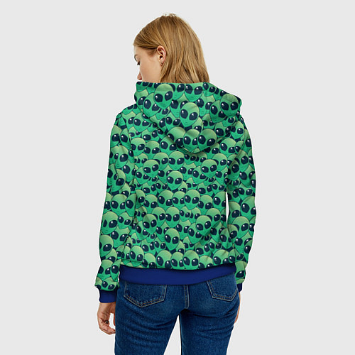 Женская толстовка Инопланетяне НЛО / 3D-Синий – фото 4