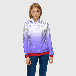 Толстовка-худи женская GENSHIN IMPACT SYMBOL PATTERN SAKURA САКУРА, цвет: 3D-красный — фото 2
