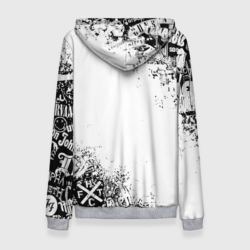 Женская толстовка КОРОЛЬ И ШУТ ЧЁРНО БЕЛЫЙ / 3D-Меланж – фото 2