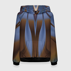 Толстовка-худи женская Орхидея в коричневом Абстракция 541-2-p3-5 Дополне, цвет: 3D-черный