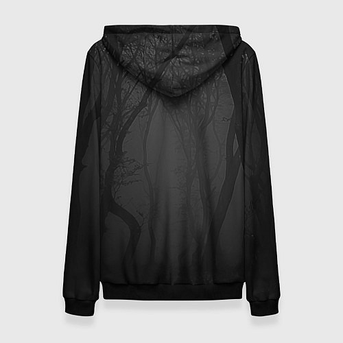 Женская толстовка БЕЛЫЙ ВОЛК В ЛЕСУ ВЕДЬМАК / 3D-Черный – фото 2