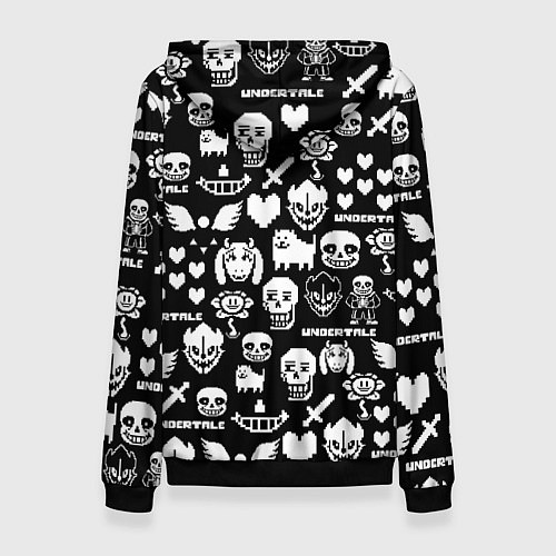 Женская толстовка UNDERTALE PATTERN БЕЛЫЙ / 3D-Черный – фото 2