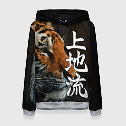 Толстовка-худи женская Год тигра 2022 Взгляд, цвет: 3D-меланж