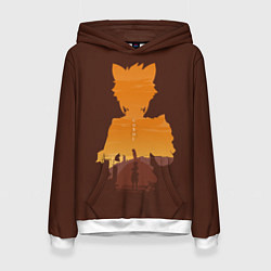 Толстовка-худи женская ГОРО ГЕНШИН ИМПАКТ GORO, цвет: 3D-белый