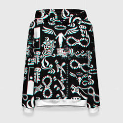 Толстовка-худи женская ТОКИЙСКИЕ МСТИТЕЛИ ГЛИТЧ, GLITCH, цвет: 3D-белый