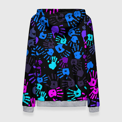 Женская толстовка Следы неоновых рук / 3D-Меланж – фото 2