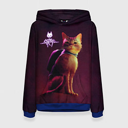 Толстовка-худи женская Stray: Wandering Cat, цвет: 3D-синий