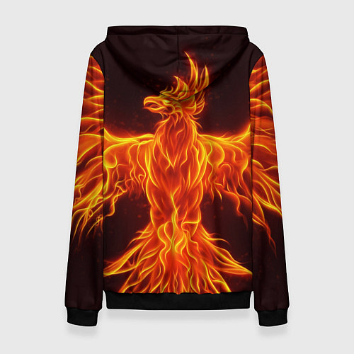 Женская толстовка ОГНЕННЫЙ ФЕНИКС ДИЛЮК, ГЕНШИН ИМПАКТ / 3D-Черный – фото 2
