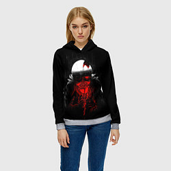 Толстовка-худи женская UNDERTALE SANS BLOOD ROSE, цвет: 3D-меланж — фото 2