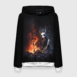 Толстовка-худи женская HOLLOW KNIGHT У КОСТРА, цвет: 3D-белый