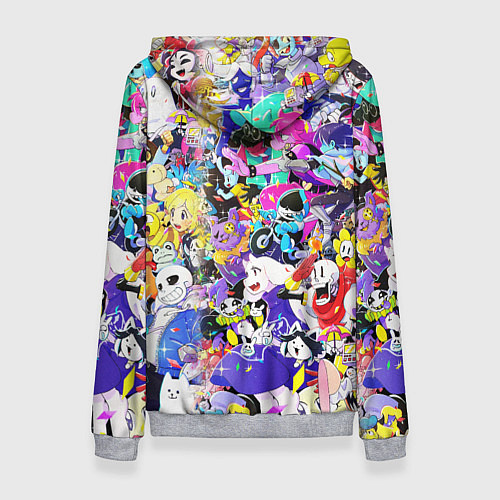 Женская толстовка UNDERTALE PATTERN HEROES, ВСЕ ГЕРОИ ИГРЫ / 3D-Меланж – фото 2