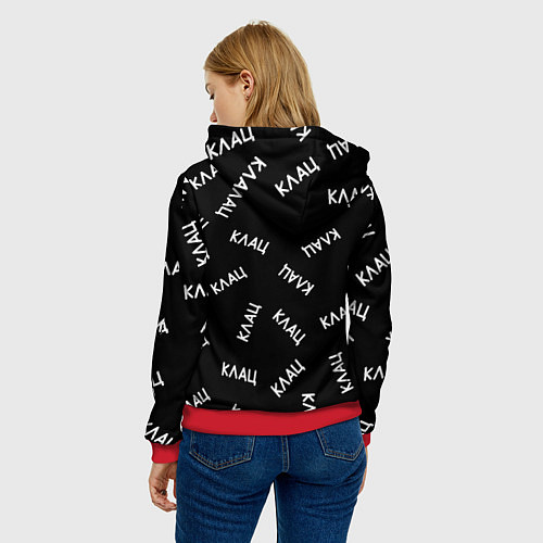 Женская толстовка МЕМ КОТ ПРОГРАММИСТ / 3D-Красный – фото 4