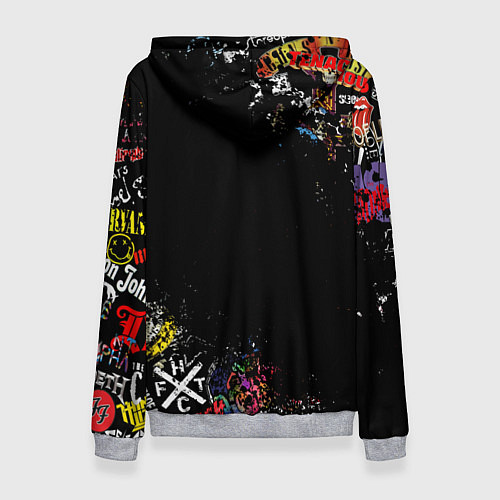 Женская толстовка MANESKIN, ЛОГОТИПЫ РОК ГРУПП / 3D-Меланж – фото 2