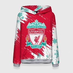 Толстовка-худи женская НОВОГОДНИЙ ЛИВЕРПУЛЬ 2022, цвет: 3D-меланж