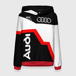 Толстовка-худи женская AUDI полный привод, цвет: 3D-красный