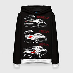Толстовка-худи женская NISSAN 300 ZX 350Z 370Z JDM STYLE, цвет: 3D-белый