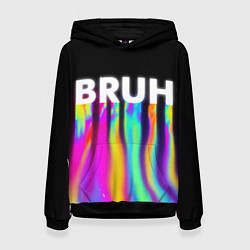 Толстовка-худи женская BRUH Братан, цвет: 3D-черный
