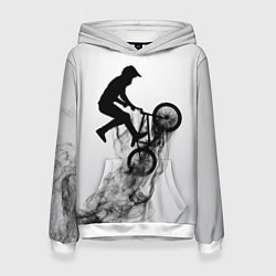 Толстовка-худи женская ВЕЛОСПОРТ BMX Racing, цвет: 3D-белый
