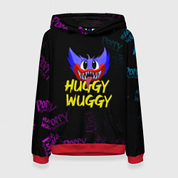 Толстовка-худи женская HUGGY WUGGY PATTERN, цвет: 3D-красный