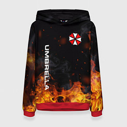 Толстовка-худи женская Umbrella Corporation Огонь, цвет: 3D-красный