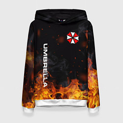 Толстовка-худи женская Umbrella Corporation Огонь, цвет: 3D-белый