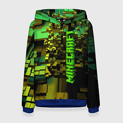 Толстовка-худи женская Minecraft, pattern 2022, цвет: 3D-синий