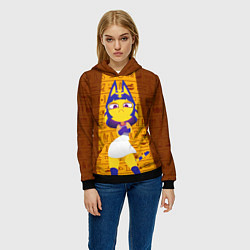 Толстовка-худи женская Кошка АНКХА, цвет: 3D-черный — фото 2