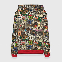 Толстовка-худи женская Ничоси - Nichosi, цвет: 3D-красный