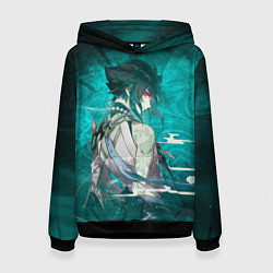 Толстовка-худи женская Сяо Адепт Genshin impact, цвет: 3D-черный