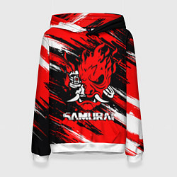 Толстовка-худи женская SAMURAI CYBERPUNK 2077 КИБЕРПАНК 2077, цвет: 3D-белый