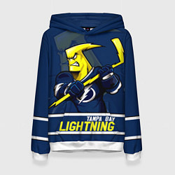 Толстовка-худи женская Тампа-Бэй Лайтнинг, Tampa Bay Lightning, цвет: 3D-белый